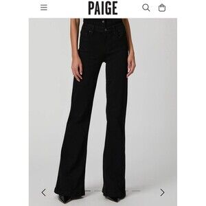 PAIGE Genevieve Flare Jeans Black Size 30